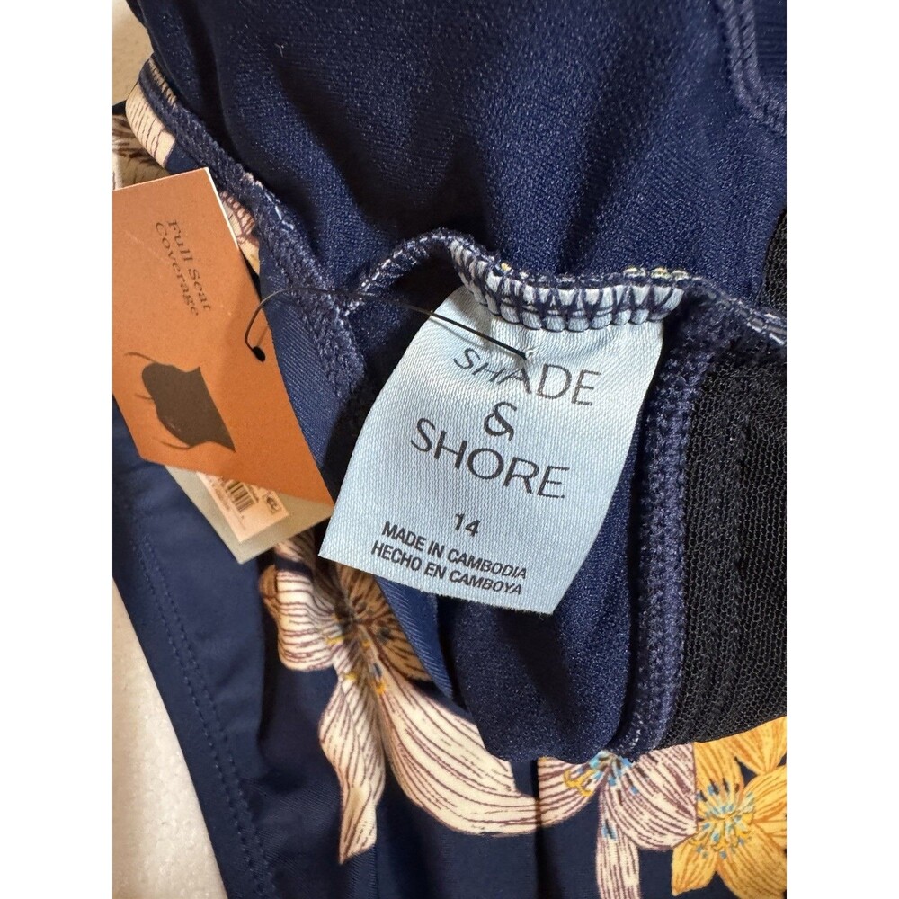 Shade & Shore One Piece Swimsuit Size 14 NWT Full Seat Coverage - Picture 12 of 12